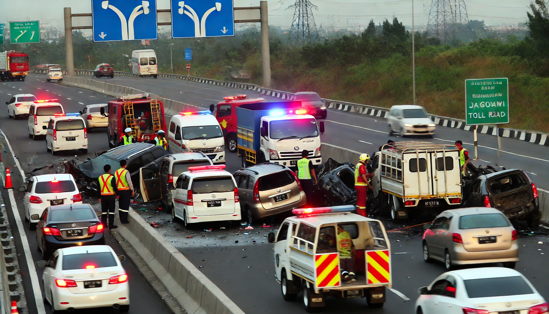 playcasigm Kecelakaan Beruntun di Tol Jagorawi