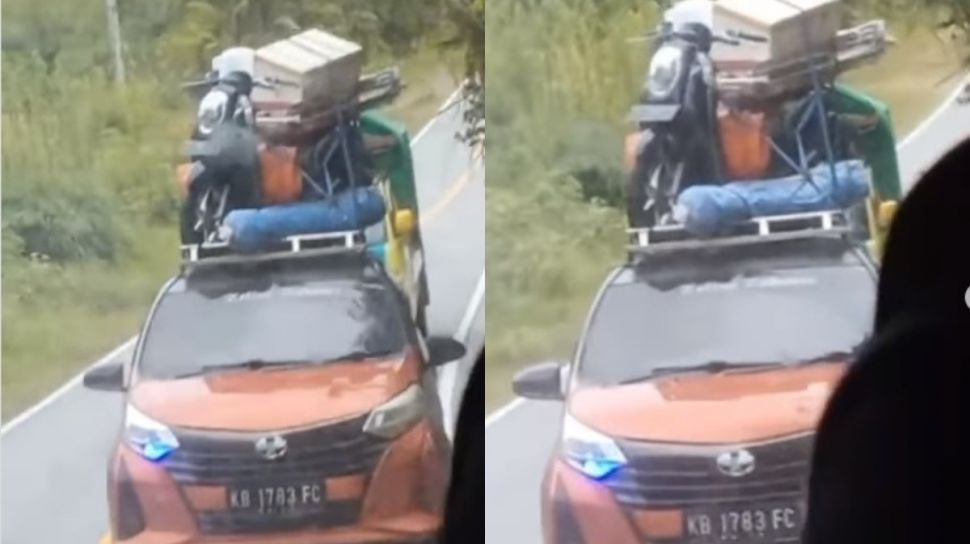 playcasigm Viral! Momen Menegangkan Pemotor Gebrak Kap Mobil